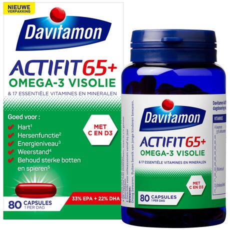 Davitamon Actifit 65+ Omega 3 Visolie Capsules