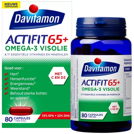 Davitamon Actifit 65+ Omega-3 Visolie Capsules 80 stuks
