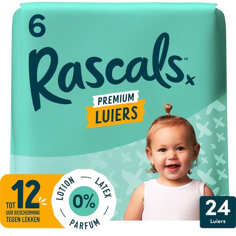 Rascals Premium Luiers Maat 6 15-20 KG 24 stuks