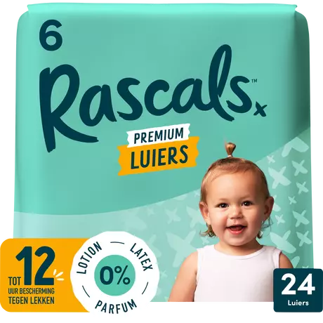 Rascals Premium Luiers Maat 6 15-20 KG 24 stuks