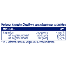 Davitamon Magnesium Citraat Tabletten 50+10 stuks