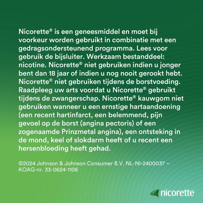 Nicorette suikervrij Kauwgom 30/105 stuks, 2 mg nicotine