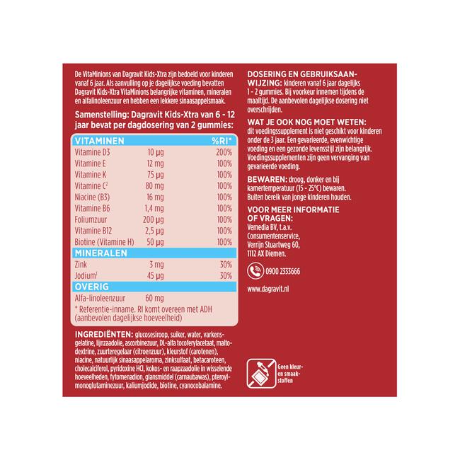 Dagravit Kids-Xtra Vitaminions 6-12 jaar 60 gummies