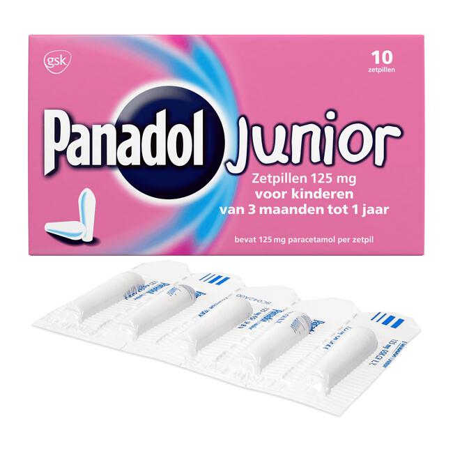 Panadol Junior Zetpillen 125 mg voor Kinderen van 3 maanden tot 1 jaar 10 stuks