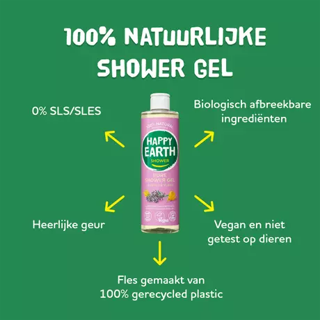 Happy Earth 100% Natuurlijke Lavender Ylang Douchegel 300 ML