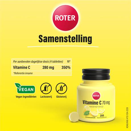 Roter Vitamine C 70 mg citroen 200 kauwtabletten