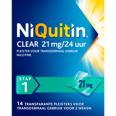 NiQuitin Clear 21 mg Transparante Nicotinepleisters Stap 14 stuks