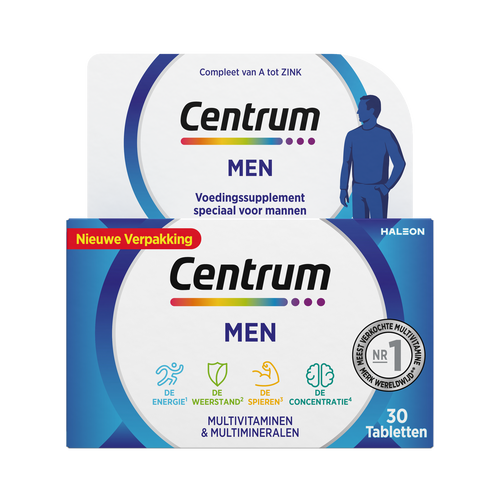 Centrum Men Multivitaminen Tabletten, Multivitaminen Women Tabletten, Women 50+ Multivitaminen, Men 50+ Multivitaminen e.a. (7 producten)