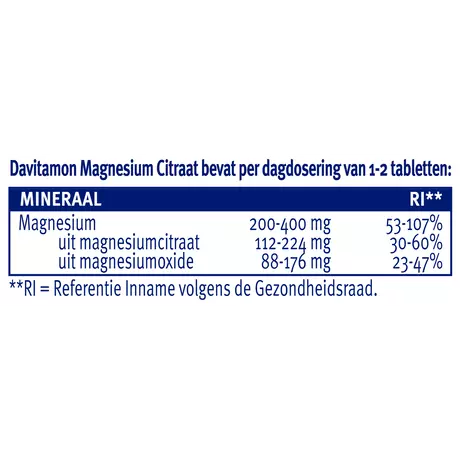 Davitamon Magnesium Citraat Tabletten 50+10 stuks