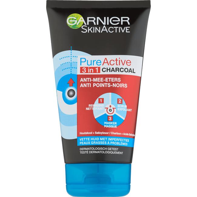 Garnier PureActive 3-in-1 Gezichtsreiniger Charcoal 150 ML