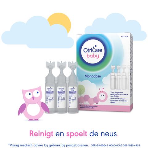 OtriCare Baby Monodose Zoutoplossing bij een Verstopte Neus 18 x 5 ML
