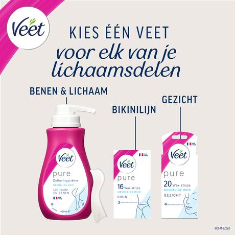 Veet Minima Ontharingsstrips Benen & Lichaam Hypoallergeen 40 stuks