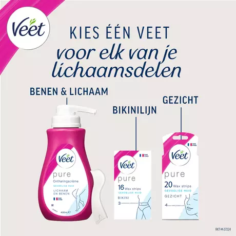 Veet Pure Easy-Gel Lichaam en Benen Waxstrips 40 stuks