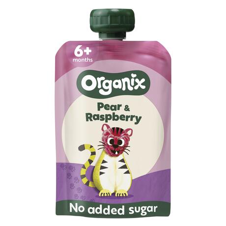 Organix Bio Knijpfruit Peer Framboos 6+ Maanden 100 gram