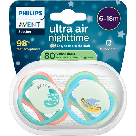 Philips Avent Fopspeen Ultra Air Night 6-18M Double Pack - SCF376/28
