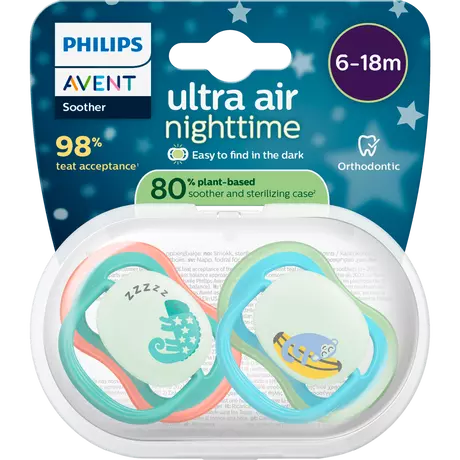 Philips Avent Fopspeen Ultra Air Night 6-18M SCF376/28 2 stuks