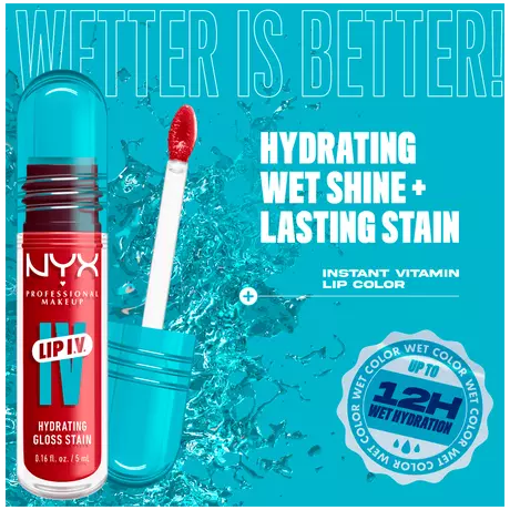 NYX Professional Makeup Lip IV Hydraterende Lipgloss Stain Berry Thirsty