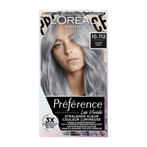 L'Oréal Paris Preference Vivids Permanente Haarverf 10.112 Silver Grey Soho