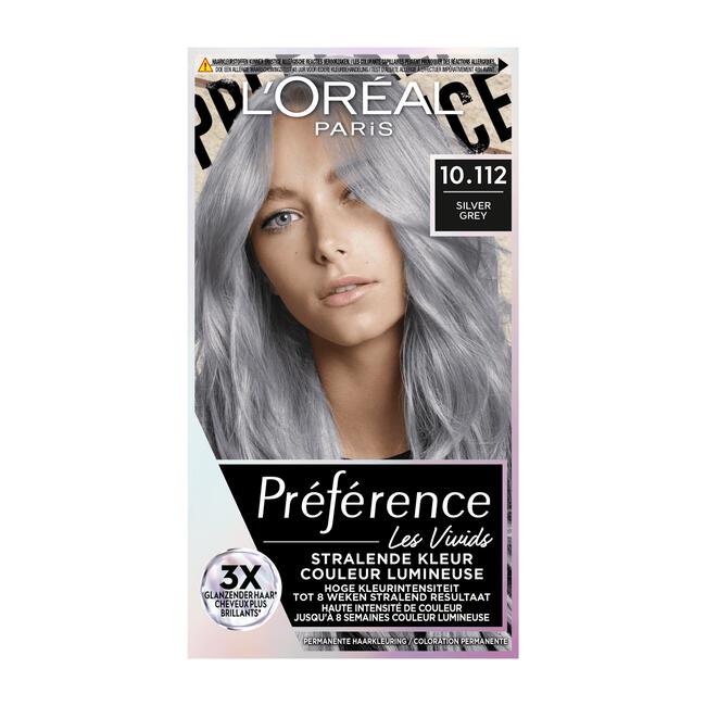 L'Oréal Paris Preference Vivids Permanente Haarverf 10.112 Silver Grey Soho