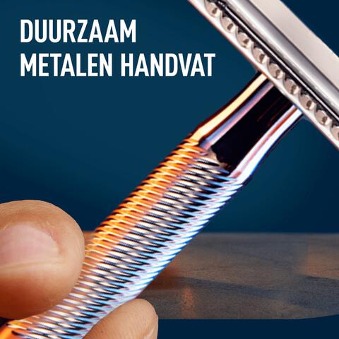 King C. Gillette Double Edge Safety Scheersysteem Met 5 Navulmesjes