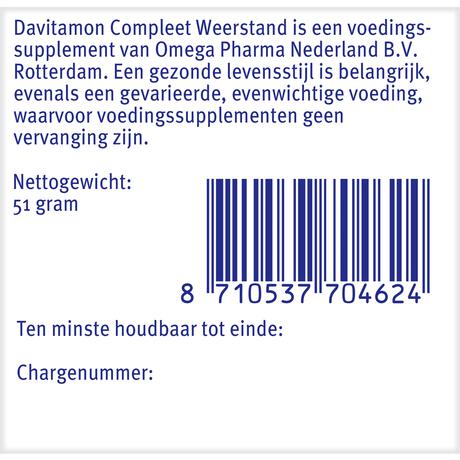 Davitamon Compleet Weerstand Met Vitamine C & D 100 Stuks