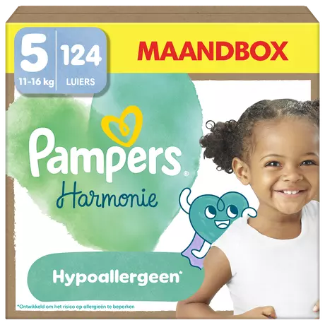 Pampers Harmonie Maandbox Luiers Maat 5 11-16 kg 124 stuks