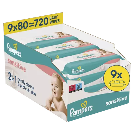 Pampers Sensitive Billendoekjes 9x80 stuks