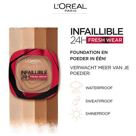 L'Oréal Paris Infaillible 24H Fresh Wear Foundation in a Powder 245 Golden Honey