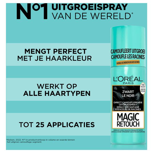 L'Oréal Paris Magic Retouch Camouflerende Uitgroeispray Zwart 75 ML