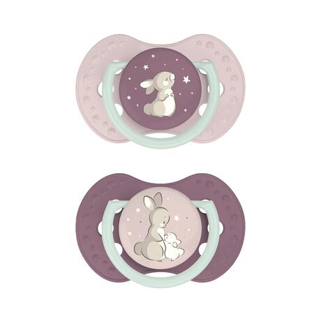 Difrax LOVI Dynamic Fopspeen 6-18M Night & Day Girl 2 stuks