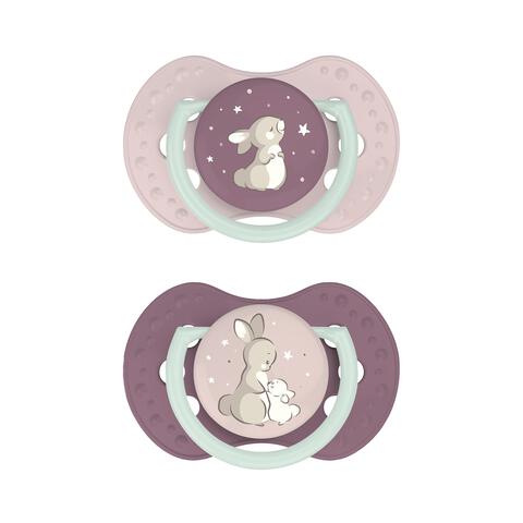 Difrax LOVI Dynamic Fopspeen 6-18M Night & Day Girl 2 stuks