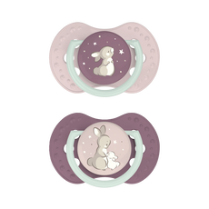 Difrax LOVI Dynamic Fopspeen 6-18M Night & Day Girl 2 stuks