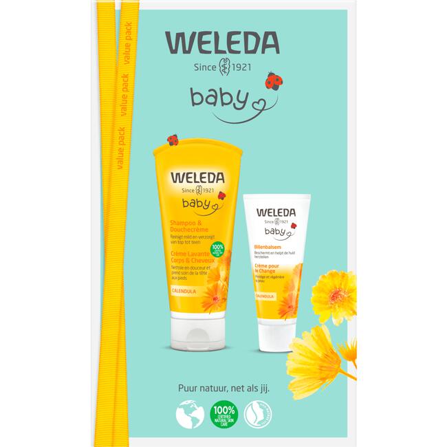 ik ben trots zoals dat Ademen Weleda Calendula Baby Valuepack Shampoo & Douchecrème + Billenbalsem 1 EA |  Etos