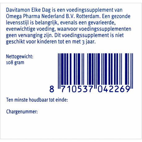 Davitamon Elke Dag Multivitamine 90 Tabletten