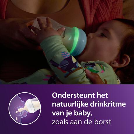 Philips Avent Natural Response Babyfles Nighttime 3M+ SCY903/81 260 ML