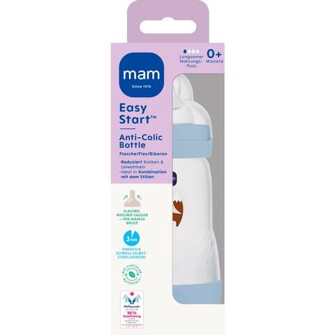 MAM Baby Easy Start Anti-Collic Babyfles Blue 260 ML