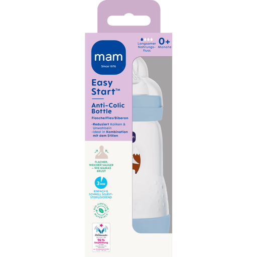 MAM Easy Start Anti-Colic Babyfles Blauw 260 ML