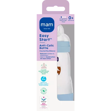 MAM Easy Start Anti-Colic Babyfles Blauw 260 ML