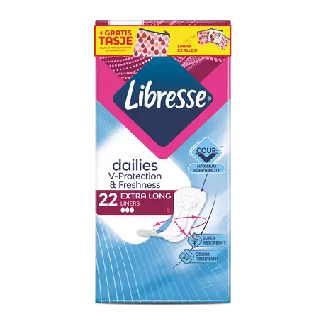 Libresse Dailies Inlegkruisjes Extra Long 22 stuks