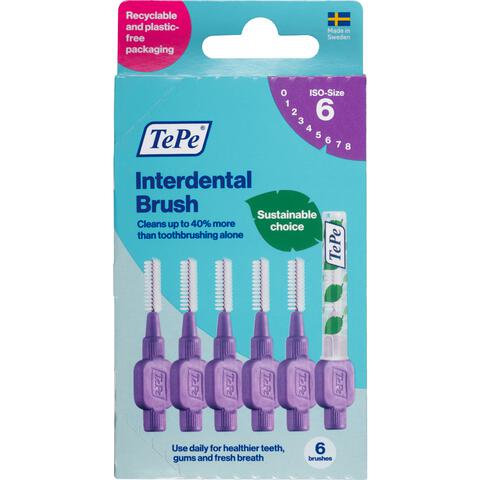 TePe Interdentale Ragers Original Paars ISO maat 6 – 1,1 mm (6 stuks)