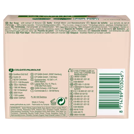 Palmolive Naturals Delicate Care Melk & Amandel Blokzeep 4x90 gram