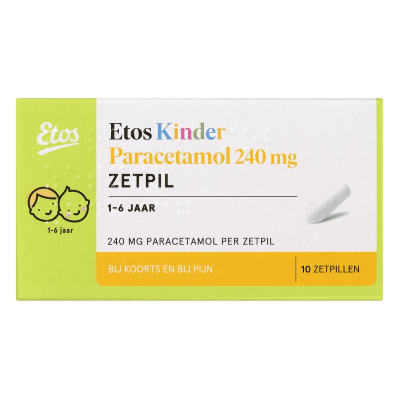 Etos Kinderparacetamol 240 MG Zetpil 10 stuks