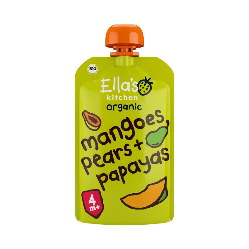 Ella's Kitchen Bio Knijpfruit Mango Peer Papaya 4+ Maanden 120 gram