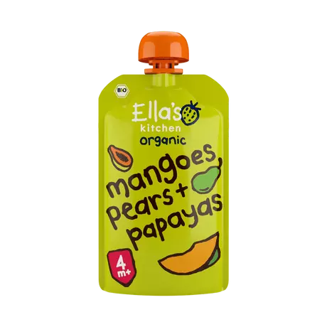Ella's Kitchen Bio Knijpfruit Mango Peer Papaya 4+ Maanden 120 gram