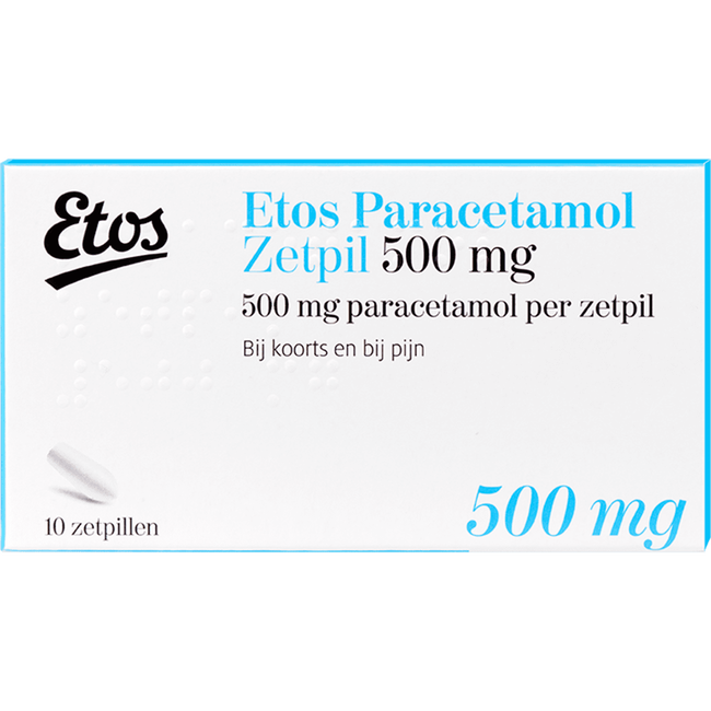 etos paracetamol zetpil 500 mg 10 stuks 10 ea etos