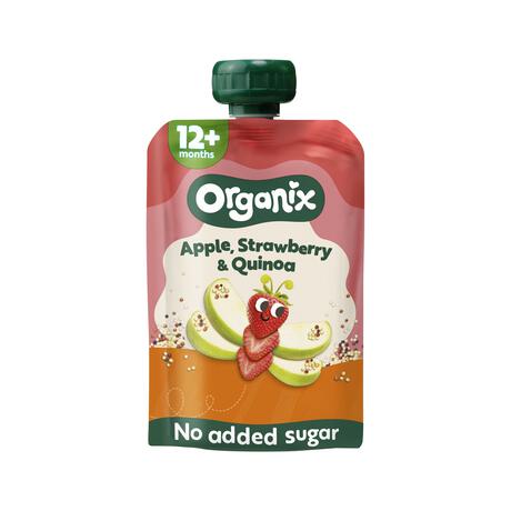 Organix Bio Knijpfruit Appel Aardbei Quinoa 12+ Maanden 100 gram