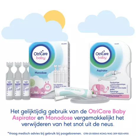 OtriCare Baby Monodose Zoutoplossing bij een Verstopte Neus 18 x 5 ML