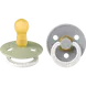 BIBS Glow In The Dark Fopspeen Rond Latex Maat 2 Sage/Cloud 2 stuks