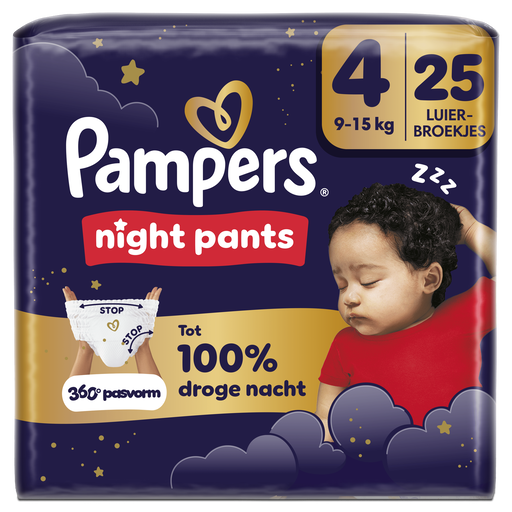 Pampers Baby Dry Night Pants Luierbroekjes Maat 4 9-15 kg 25 stuks