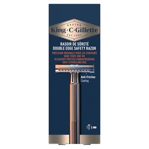 King C. Gillette Double Edge Safety Scheersysteem Met 5 Navulmesjes
